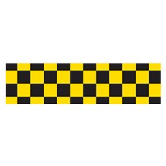 Checkerboard Pattern Black And Yellow Ancap Libertarian Satin Scarf (oblong) by snek