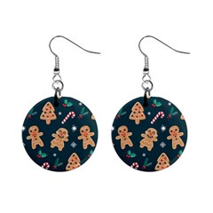 Colourful Funny Christmas Pattern Mini Button Earrings