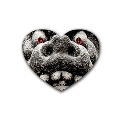 Monster Sculpture Extreme Close Up Illustration 2 Rubber Coaster (heart)  by dflcprintsclothing