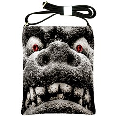 Monster Sculpture Extreme Close Up Illustration 2 Shoulder Sling Bag by dflcprintsclothing