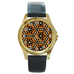 Df Yuki Makoto Round Gold Metal Watch by deformigo