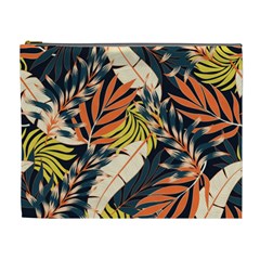 Original Seamless Tropical Pattern With Bright Orange Flowers Cosmetic Bag (xl)