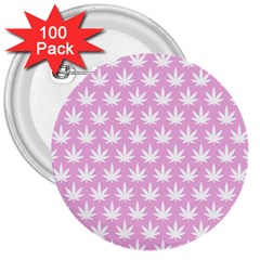 Kawaii Cannabis  3  Buttons (100 Pack)  by thethiiird