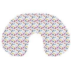 Sprinkles Flat Design Patter Food Travel Neck Pillow by Vaneshart