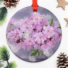 Nature Landscape Cherry Blossoms Ornament (round) by Vaneshart