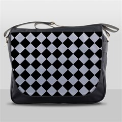 Block Fiesta - Cloudy Grey & Black Messenger Bag by FashionBoulevard