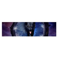 Awesome Wolf In The Gate Satin Scarf (oblong) by FantasyWorld7