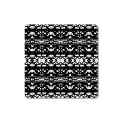 Black And White Modern Ornate Stripes Design Square Magnet by dflcprintsclothing