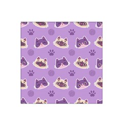 Cute Colorful Cat Kitten With Paw Yarn Ball Seamless Pattern Satin Bandana Scarf by Vaneshart