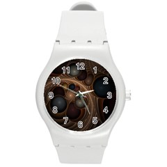 Fractal Fantasy Design Construction Round Plastic Sport Watch (m) by Wegoenart