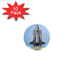 Rocket Shuttle Spaceship Science 1  Mini Magnet (10 Pack)  by Wegoenart