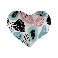 Seamless Pattern With Fruits Standard 16  Premium Heart Shape Cushions by Nexatart