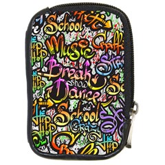 Graffiti Word Seamless Pattern Compact Camera Leather Case by Nexatart