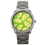 Lemon Fruit Healthy Fruits Food Sport Metal Watch Front