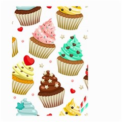 Seamless Pattern Yummy Colored Cupcakes Small Garden Flag (two Sides) by Nexatart