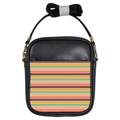 Vintage Stripes Lines Background Girls Sling Bag by Nexatart