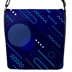 Classic Blue Background Abstract Style Flap Closure Messenger Bag (s) by Vaneshart