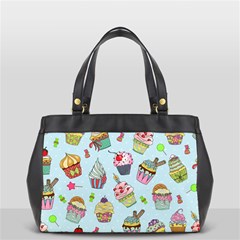 Cupcake Doodle Pattern Oversize Office Handbag (2 Sides) by Sobalvarro