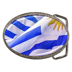 Uruguay Flags Waving Belt Buckles by dflcprintsclothing