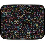 Seamless Pattern With Love Symbols Fleece Blanket (Mini) 35 x27  Blanket