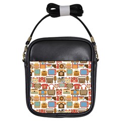 Vintage Gadget Seamless Pattern Girls Sling Bag by Vaneshart