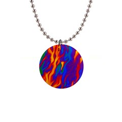 Gay Pride Abstract Smokey Shapes 1  Button Necklace by VernenInk