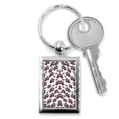 Sakura Blossoms On White Color Key Chain (rectangle) by pepitasart