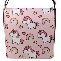 Cute-unicorn-rainbow-seamless-pattern-background Flap Closure Messenger Bag (s) by Vaneshart