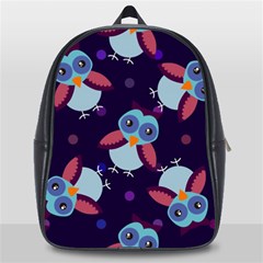 Owl-pattern-background School Bag (large) by Vaneshart