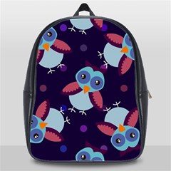 Owl-pattern-background School Bag (xl) by Vaneshart