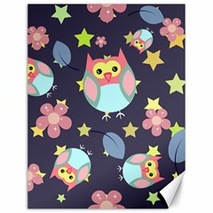 Owl Stars Pattern Background Canvas 12  X 16  by Vaneshart