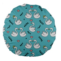 Elegant-swan-pattern-design Large 18  Premium Round Cushions by Vaneshart