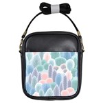 Abstract-seamless-pattern-with-winter-forest-background Girls Sling Bag Front