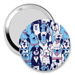 Dogs-seamless-pattern 3  Handbag Mirrors by Vaneshart