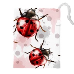 Ladybugs-pattern-texture-watercolor Drawstring Pouch (5xl)