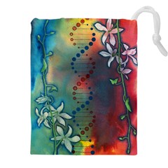 Flower Dna Drawstring Pouch (5xl) by RobLilly