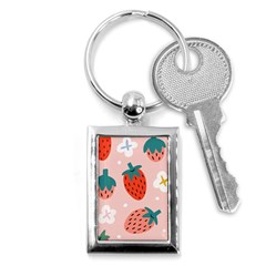 Strawberry Seamless Pattern Key Chain (rectangle) by BangZart