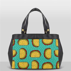 Taco Drawing Background Mexican Fast Food Pattern Oversize Office Handbag (2 Sides) by BangZart