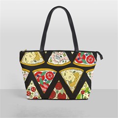 Vector Seamless Pattern With Italian Pizza Top View Classic Shoulder Handbag by BangZart