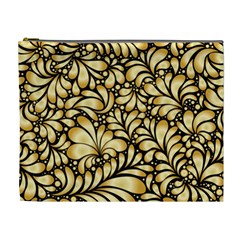 Damask Teardrop Gold Ornament Seamless Pattern Cosmetic Bag (xl)