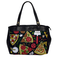 Vector Seamless Pizza Slice Pattern Hand Drawn Pizza Illustration Great Background Oversize Office Handbag by BangZart