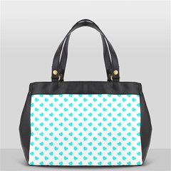 White Light Blue Hearts Pattern, Pastel Sky Blue Color Oversize Office Handbag by Casemiro