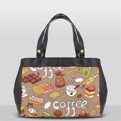 Vector Seamless Pattern With Doodle Coffee Equipment Oversize Office Handbag by BangZart