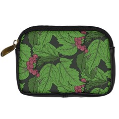 Seamless Pattern With Hand Drawn Guelder Rose Branches Digital Camera Leather Case by BangZart