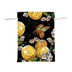 Embroidery Blossoming Lemons Butterfly Seamless Pattern Lightweight Drawstring Pouch (m) by BangZart