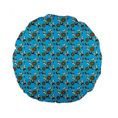 Clown Ghost Pattern Blue Standard 15  Premium Flano Round Cushions by snowwhitegirl