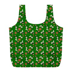 Clown Ghost Pattern Green Full Print Recycle Bag (l) by snowwhitegirl