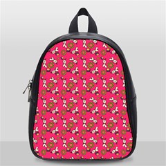 Clown Ghost Pattern Pink School Bag (small) by snowwhitegirl