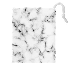 White Faux Marble Texture  Drawstring Pouch (5xl)