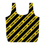 Warning Colors Yellow And Black - Police No Entrance 2 Full Print Recycle Bag (L) Front